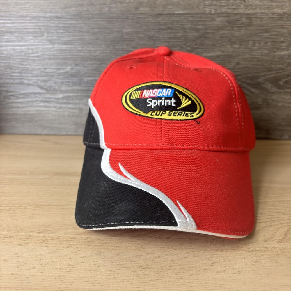 NASCAR Sprint Cup Series Hat Cap Snap Back Red Black Racing Mens Race Car Sport